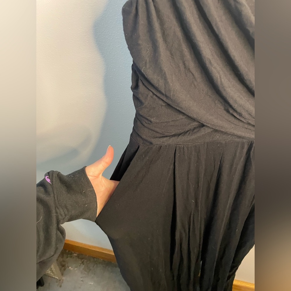 Anthropologie Moulinette Soeurs Black Molly Knit Jumpsuit Wide Leg Quiet Luxury - Picture 7 of 12